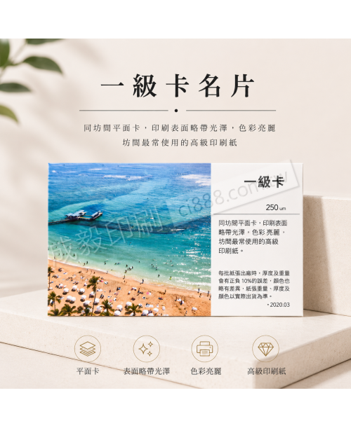 高雄印刷 - 最速!-一級卡名片-250p名片印刷設計