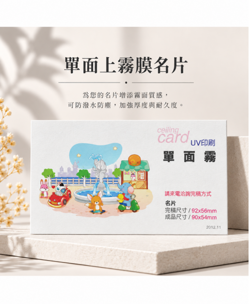 高雄印刷 - 單面霧名片-250p名片 內含單霧局價格 印刷設計