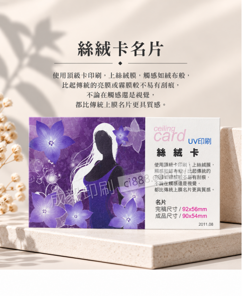高雄印刷 - 絲絨卡-250p名片印刷設計