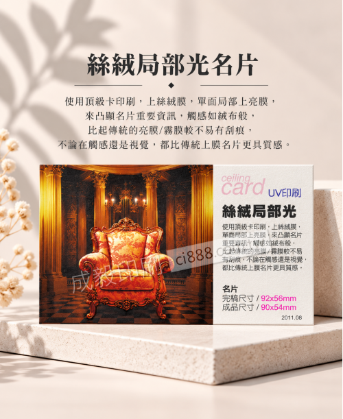 高雄印刷 - 絲絨局部卡-250p名片印刷設計